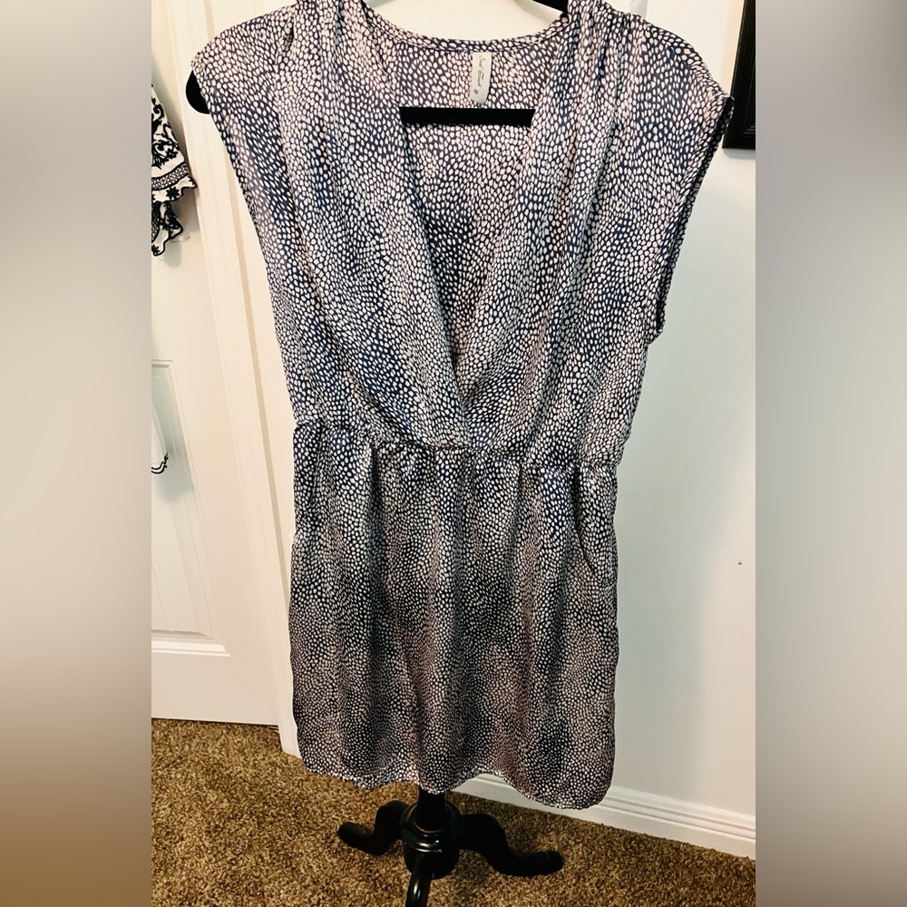 Final Touch Navy and White Midi Dress